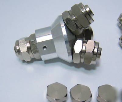 Splitter set adjustable flow w compression fittings 