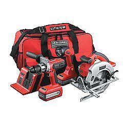 Craftsman 20 v lithium ion kit drill, saw, light & bag