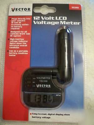 New voltage meter 12 volt lcd--vector-- in package