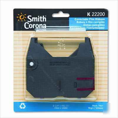 22200 typewriter ribbon, film, black, two per pack