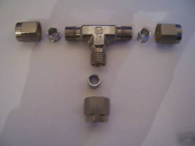 Stainless 6MM pipe hydraulic / pneumatic t piece
