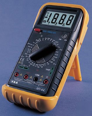 Dc ac Ï‰ Î¼f khz Â°c hfe diode continuity multimeter MY64