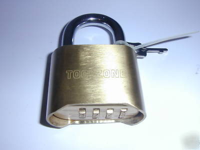 50MM 4 tumbler brass combination lock Â£8.95.
