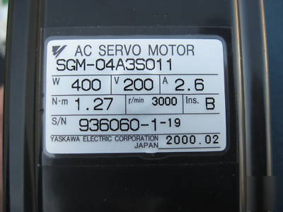 Yaskawa 400 w servo motor w/ driver for cnc, etc.