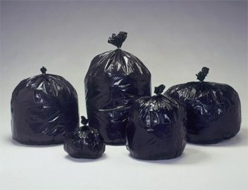 100 - 38X60 3 mil black ldpe trash can liners