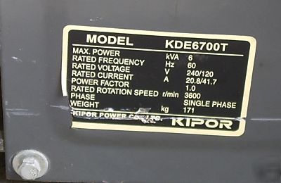 New kipor KDE7600T industrial generator electric