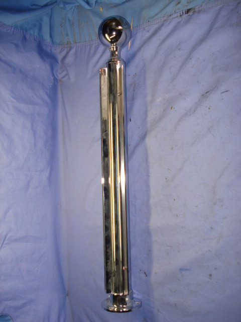Partition shield corner post, chrome 21-3/4